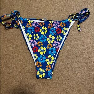SHEIN Floral Bikini Bottom - Blue, Yellow, Red